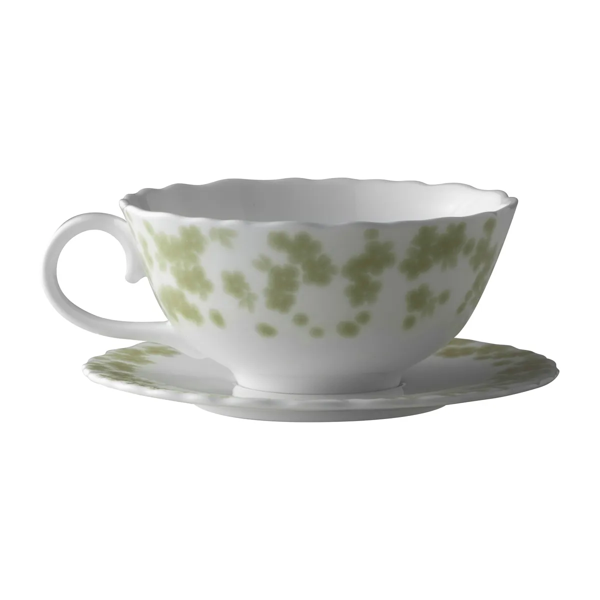 Wik & Walsøe Slåpeblom tekopp och fat 30 cl Grön