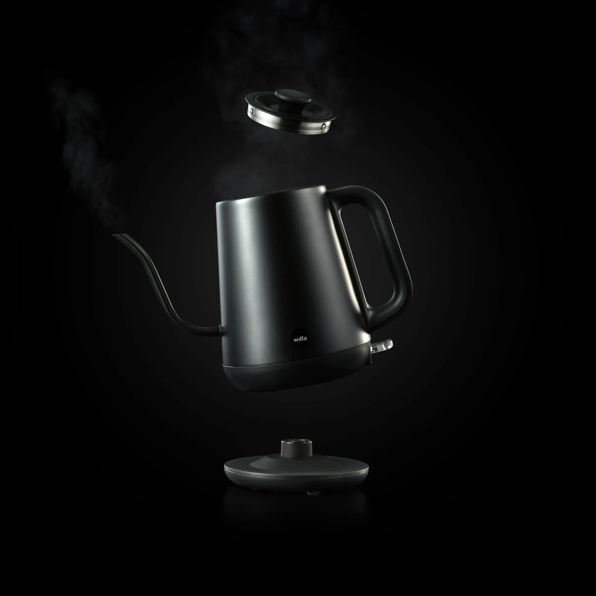WSPOK-1000B pour over vattenkokare, Mattsvart Wilfa