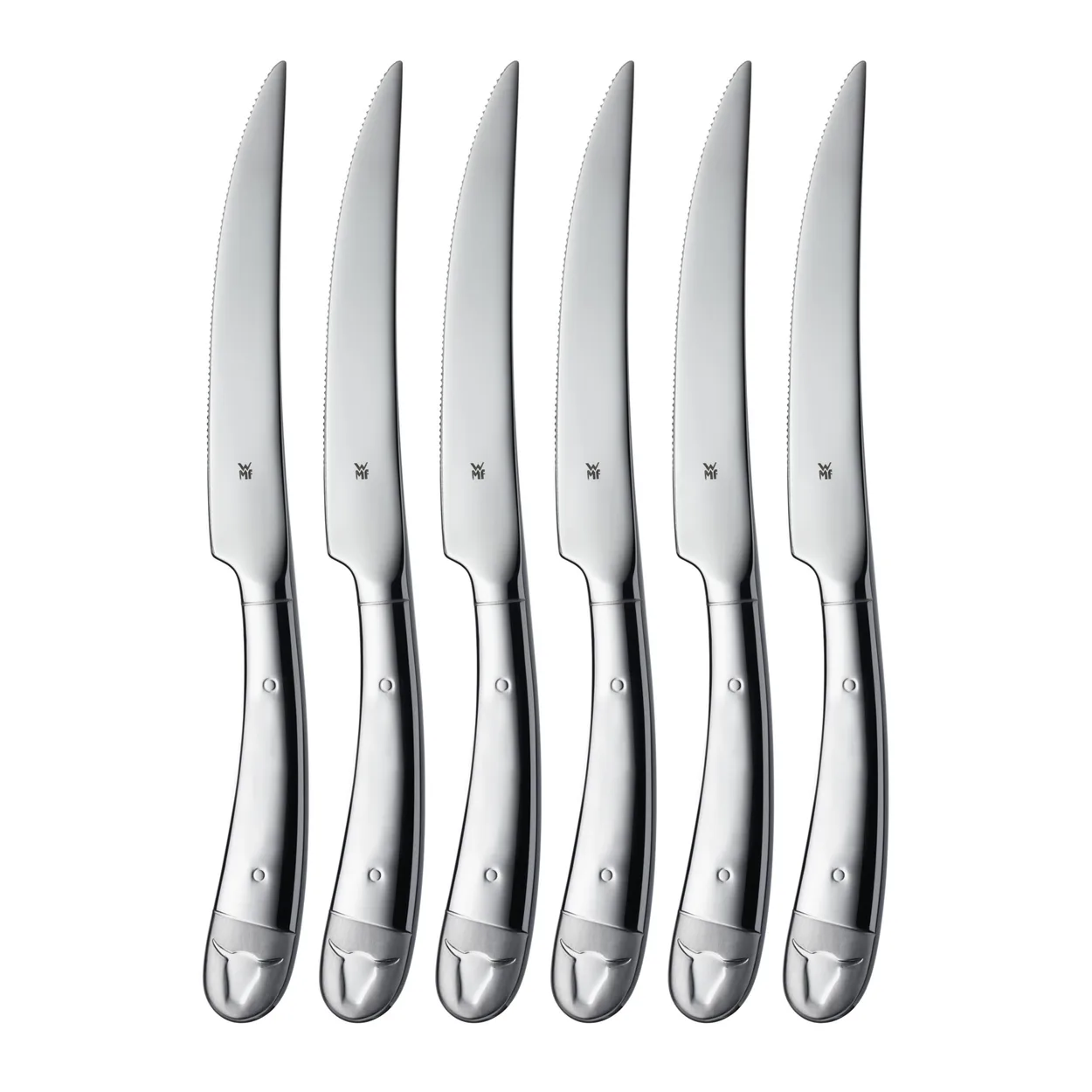 WMF Geschenkidee grillkniv 6-pack Rostfritt stål | Skandinavisk Design | Grillbestick | Silverfärgad