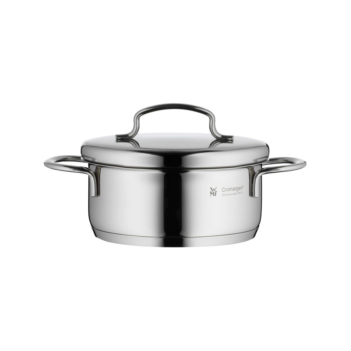 WMF Mini låg gryta med lock 12 cm Rostfritt stål | Skandinavisk Design | Grytor | Silverfärgad