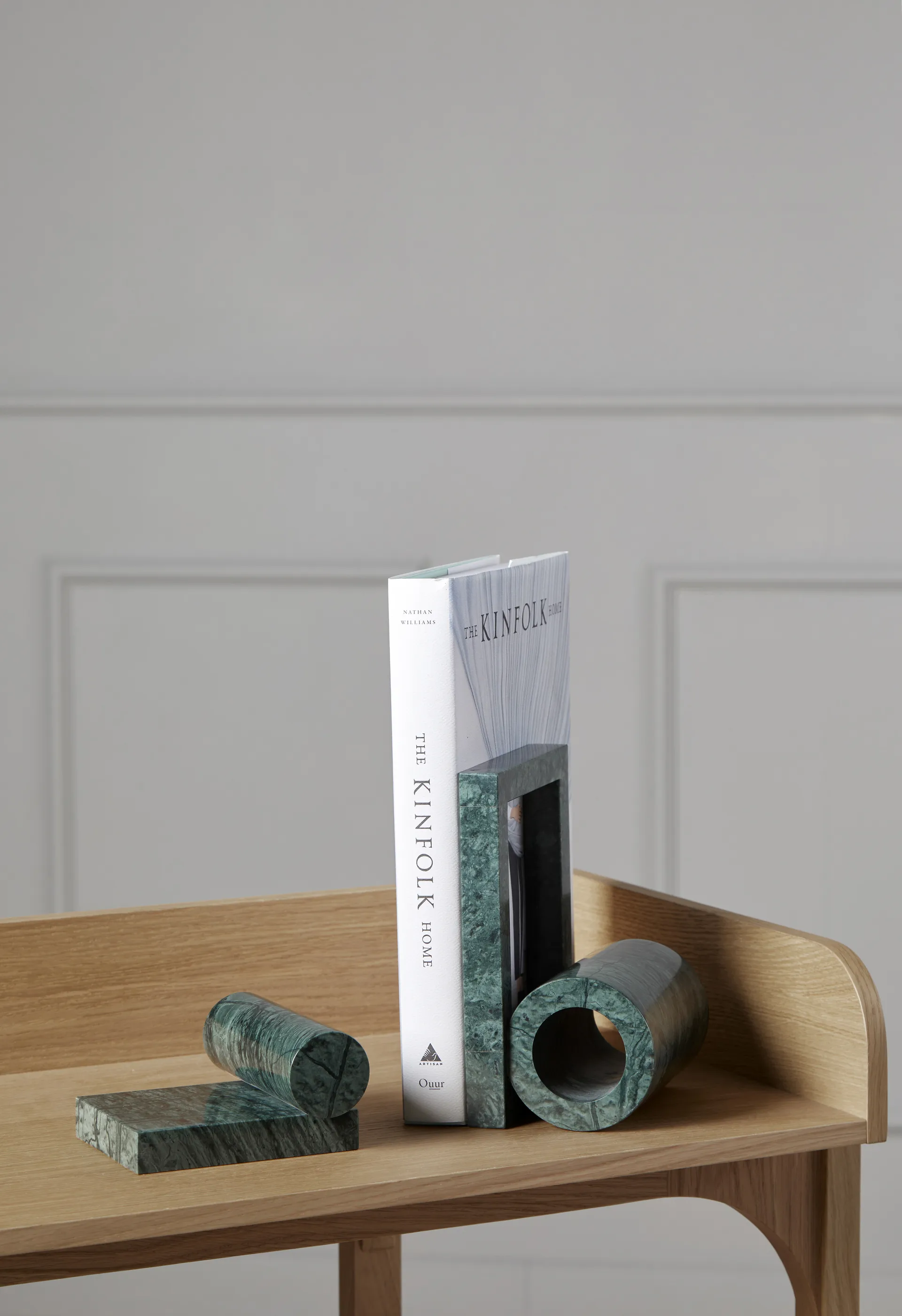 Booknd bokstöd marmor, Grön Woud