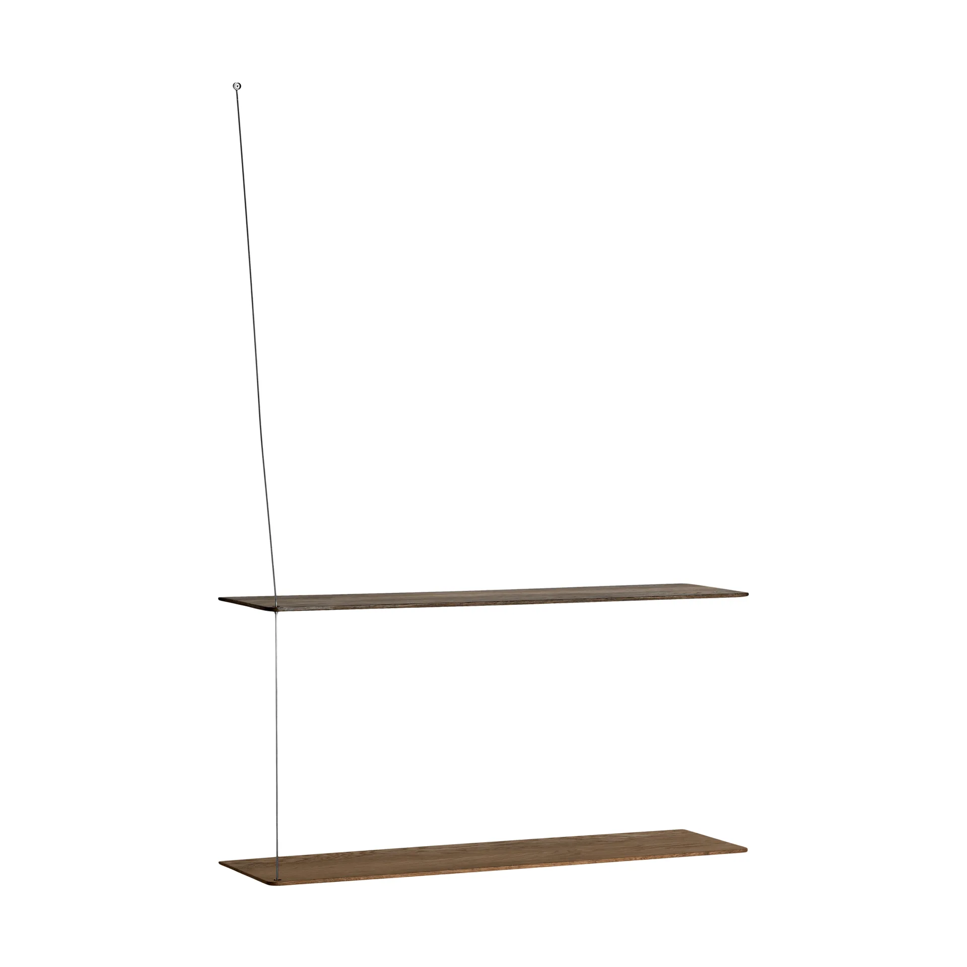 Stedge hylla, Rökt ek-borstat stål, 80 cm, 2 hyllplan Woud