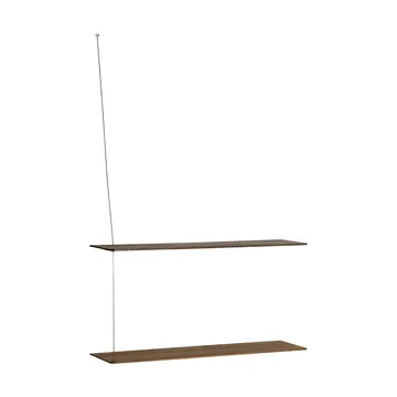 Stedge hylla - Rökt ek-borstat stål, 80 cm, 2 hyllplan - Woud
