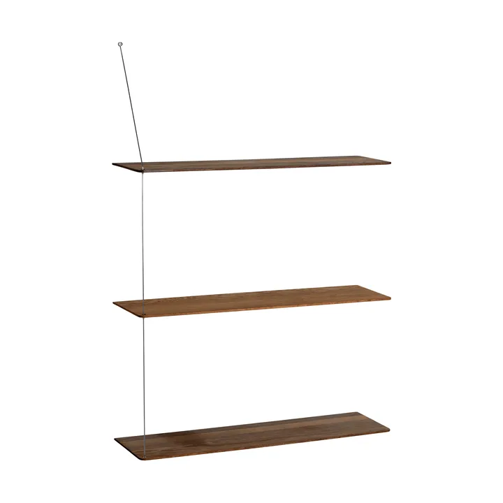Stedge hylla - Rökt ek-borstat stål, 80 cm, 3 hyllplan - Woud