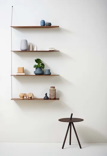 Stedge hylla - Rökt ek-borstat stål, 80 cm, 3 hyllplan - Woud