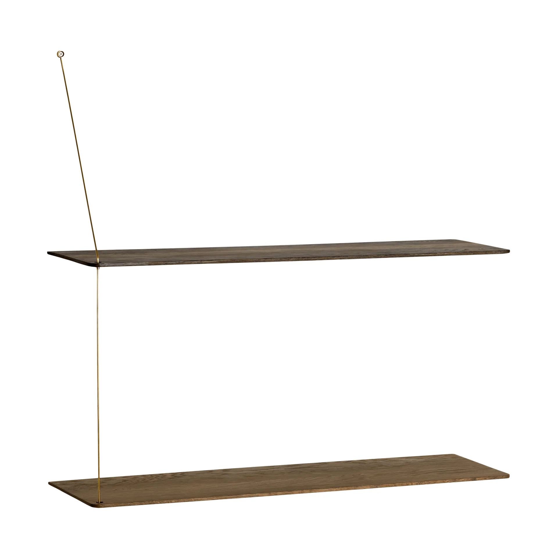 Stedge hylla, Rökt ek-mässing, 80 cm, 2 hyllplan Woud