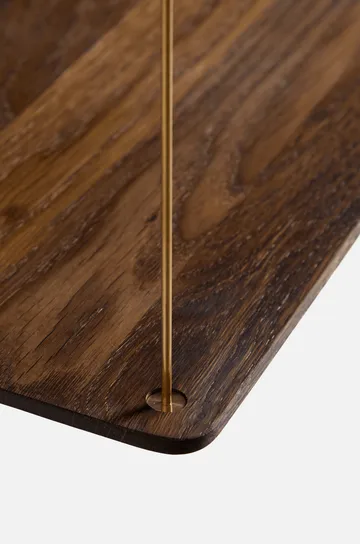 Stedge hylla - Rökt ek-mässing, 80 cm, 2 hyllplan - Woud