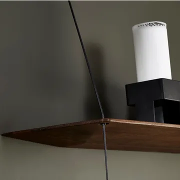 Stedge hylla - Rökt ek-svart, 80 cm, 2 hyllplan - Woud
