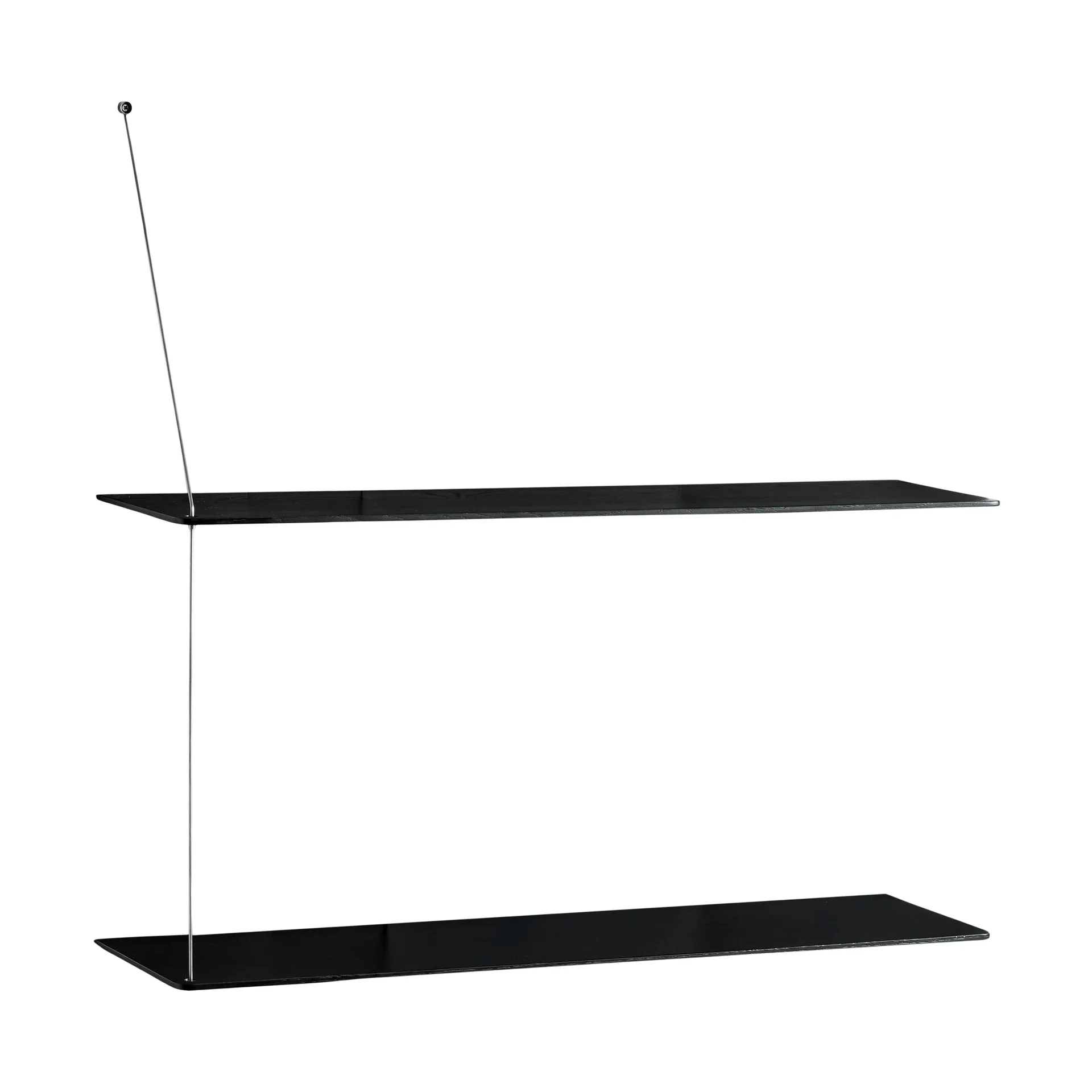 Stedge hylla, Svart ek-borstat stål, 80 cm, 2 hyllplan Woud