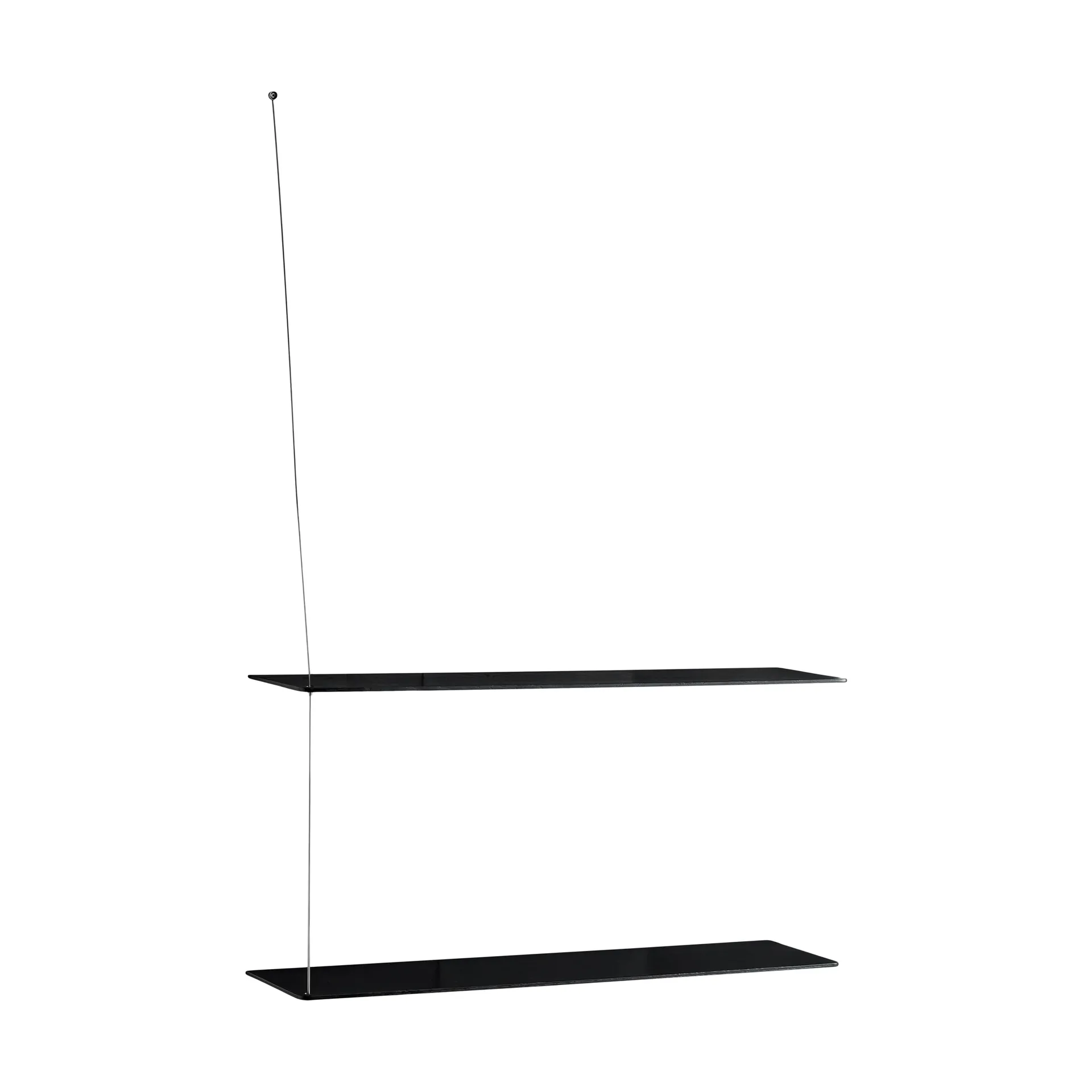 Stedge hylla, Svart ek-borstat stål, 80 cm, 2 hyllplan Woud