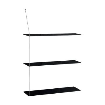Stedge hylla - Svart ek-borstat stål, 80 cm, 3 hyllplan - Woud