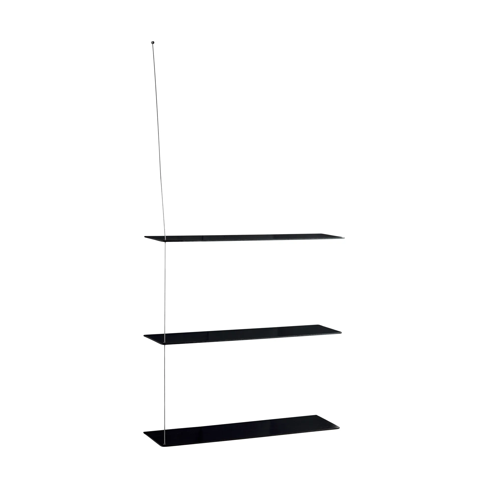 Stedge hylla, Svart ek-borstat stål, 80 cm, 3 hyllplan Woud