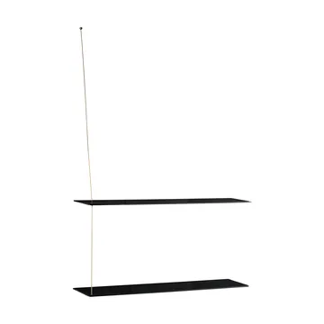 Stedge hylla - Svart ek-mässing, 80 cm, 2 hyllplan - Woud