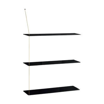 Stedge hylla - Svart ek-mässing, 80 cm, 3 hyllplan - Woud