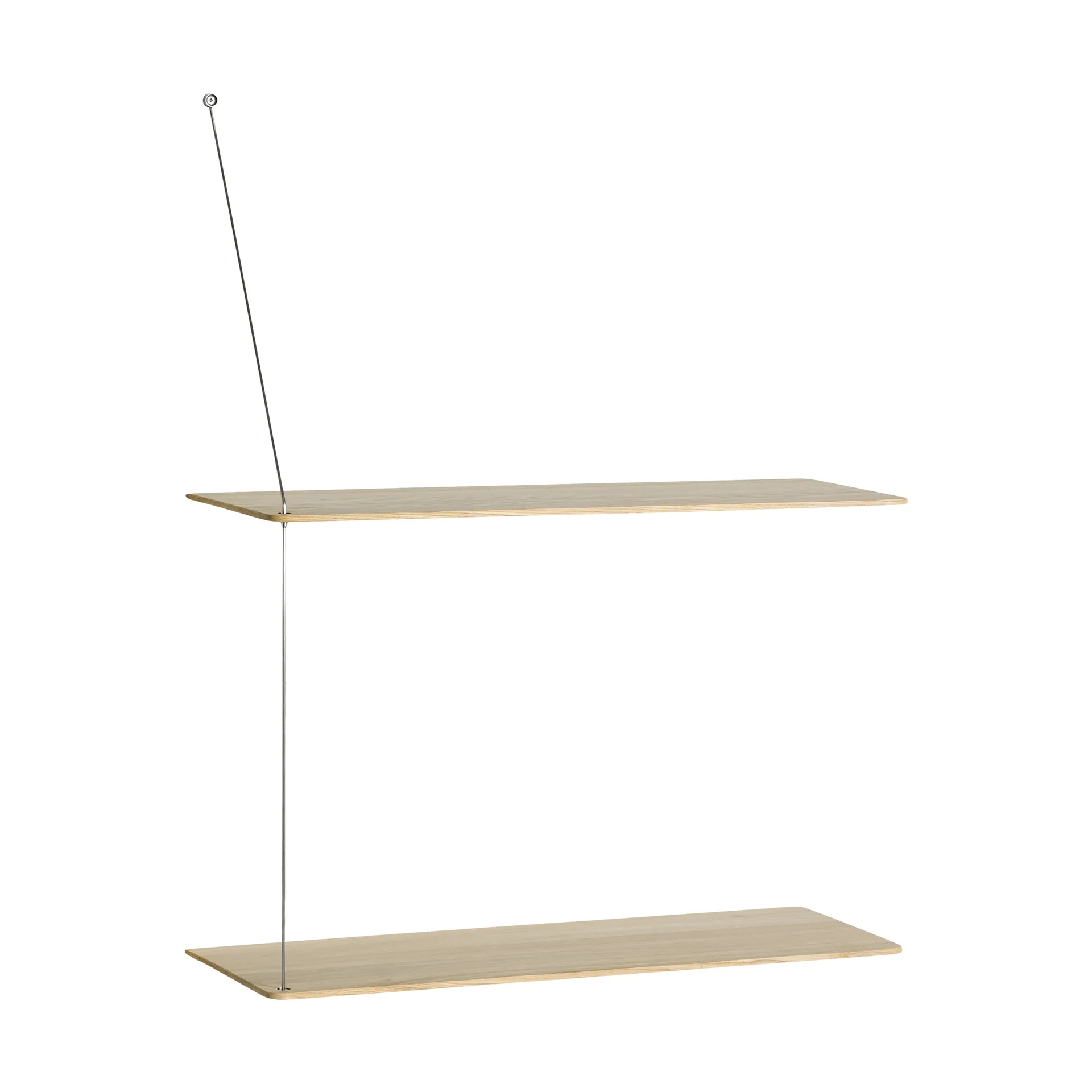 Stedge hylla, Vitpig ek-borstat stål, 60 cm, 2 hyllplan Woud