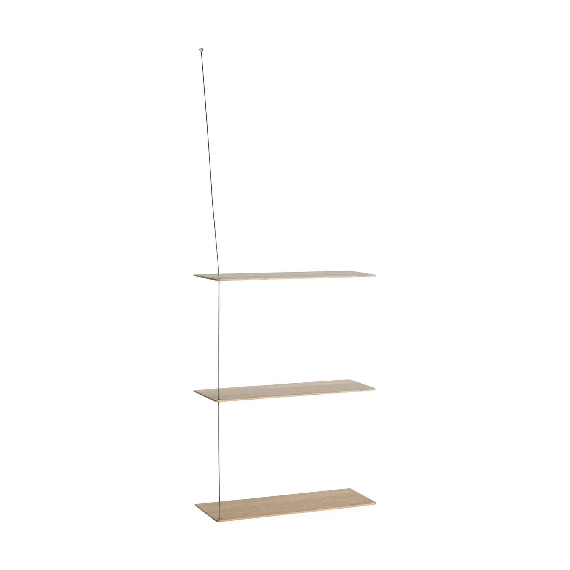 Stedge hylla, Vitpig ek-borstat stål, 60 cm, 3 hyllplan Woud