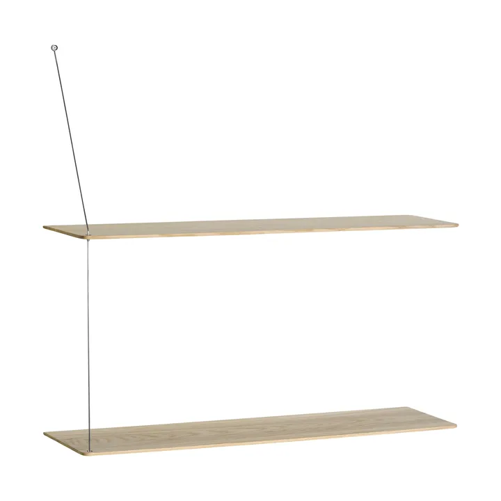 Stedge hylla - Vitpig. ek-borstat stål, 80 cm, 2 hyllplan - Woud