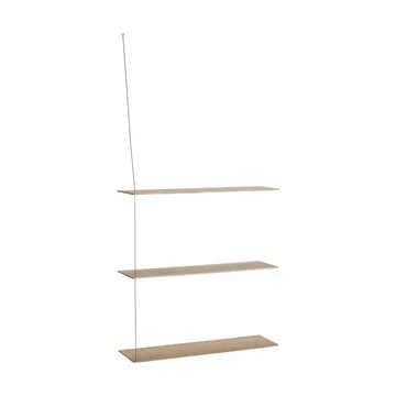 Stedge hylla - Vitpig. ek-borstat stål, 80 cm, 3 hyllplan - Woud