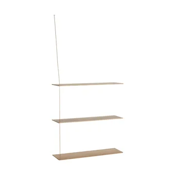 Stedge hylla - Vitpig. ek-mässing, 80 cm, 3 hyllplan - Woud