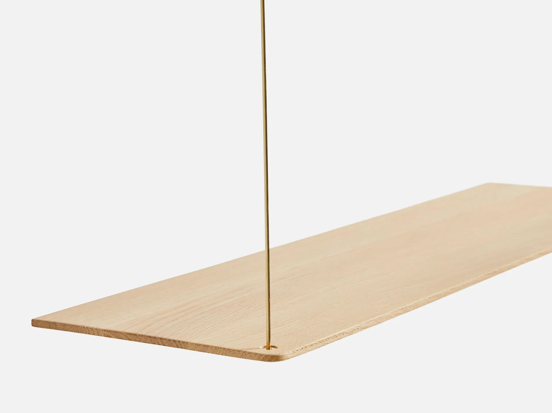 Stedge hylla, Vitpigmenterad ek-mässing, 80 cm, 2 hyllplan Woud
