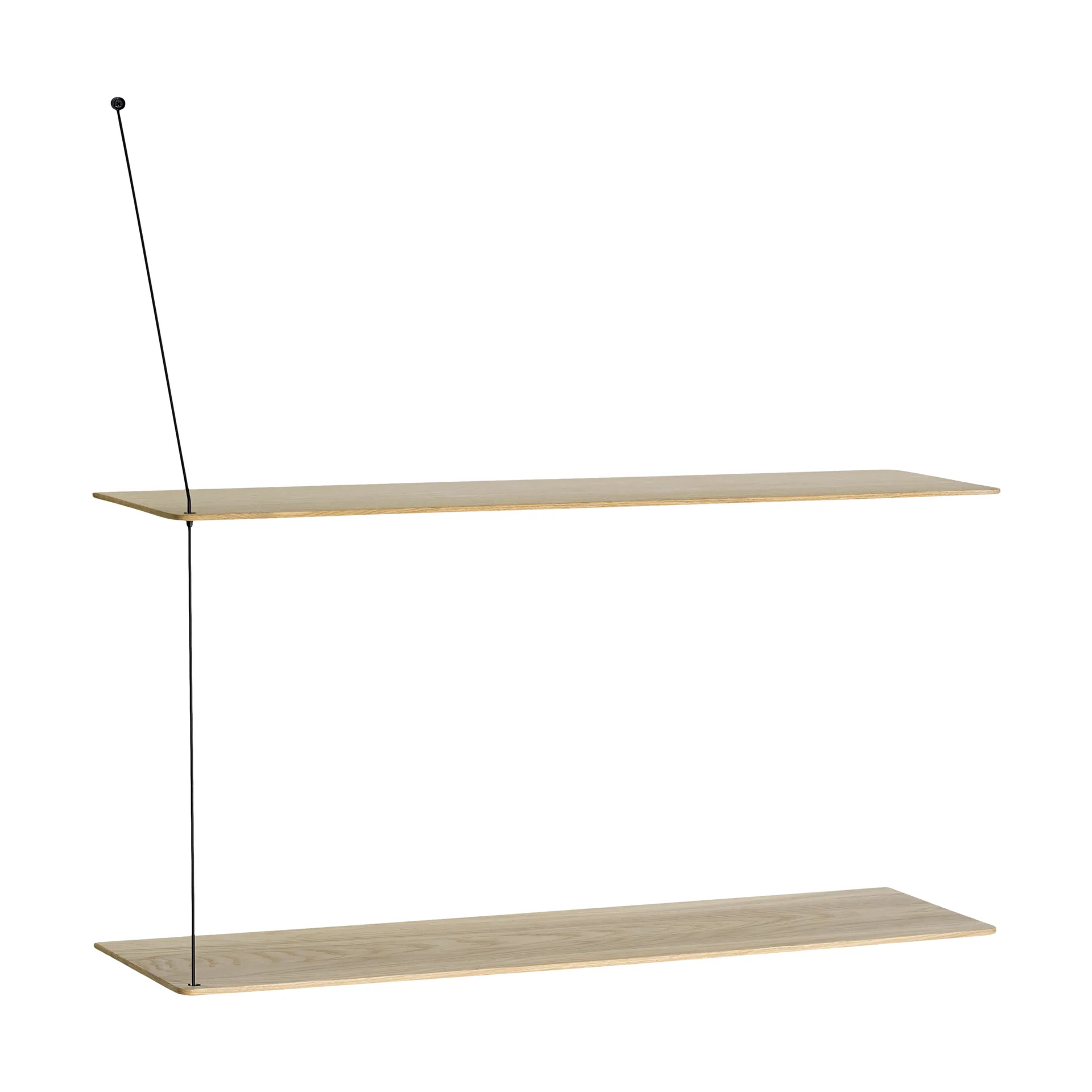 Stedge hylla, Vitpigmenterad ek-svart, 80 cm, 2 hyllplan Woud