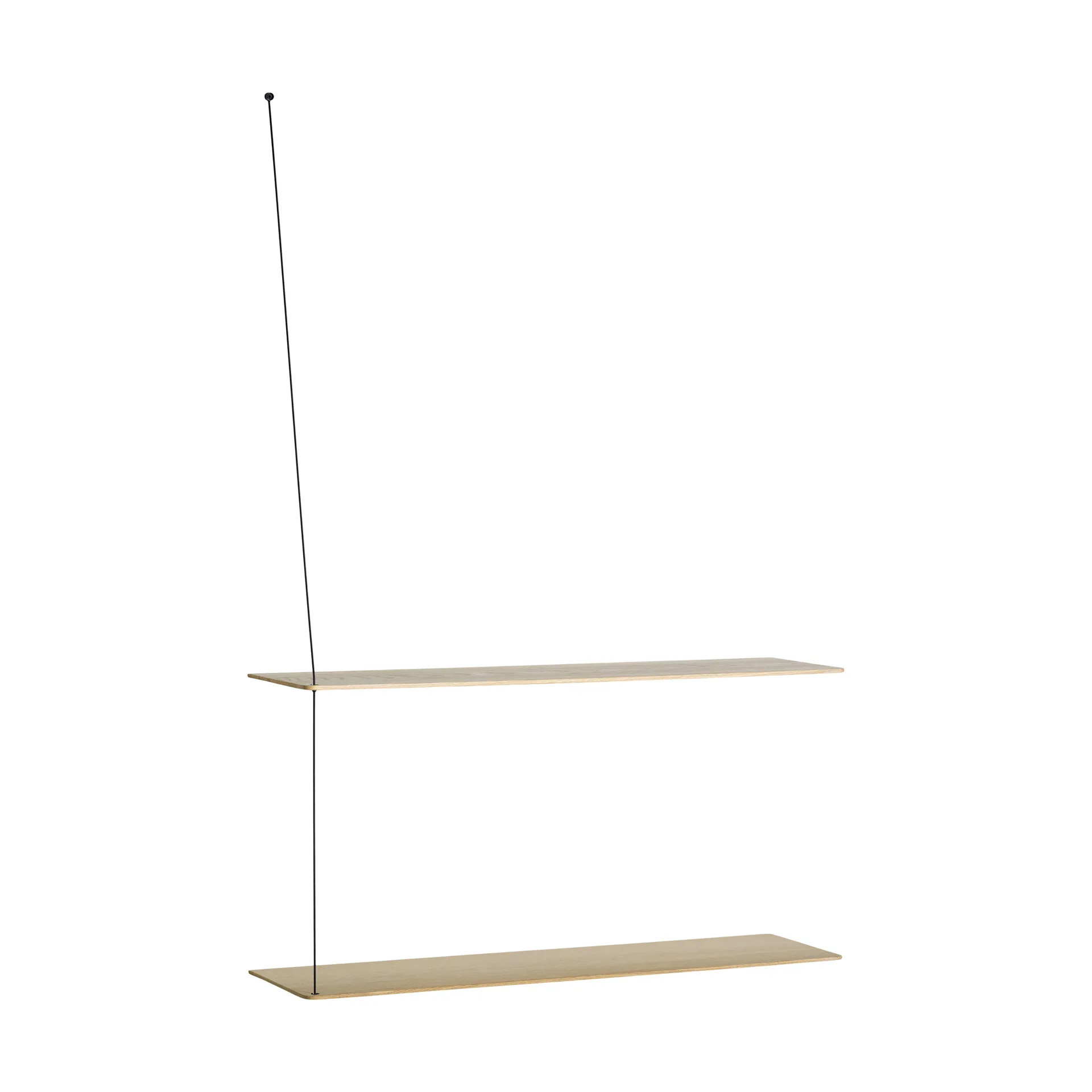 Stedge hylla, Vitpigmenterad ek-svart, 80 cm, 2 hyllplan Woud