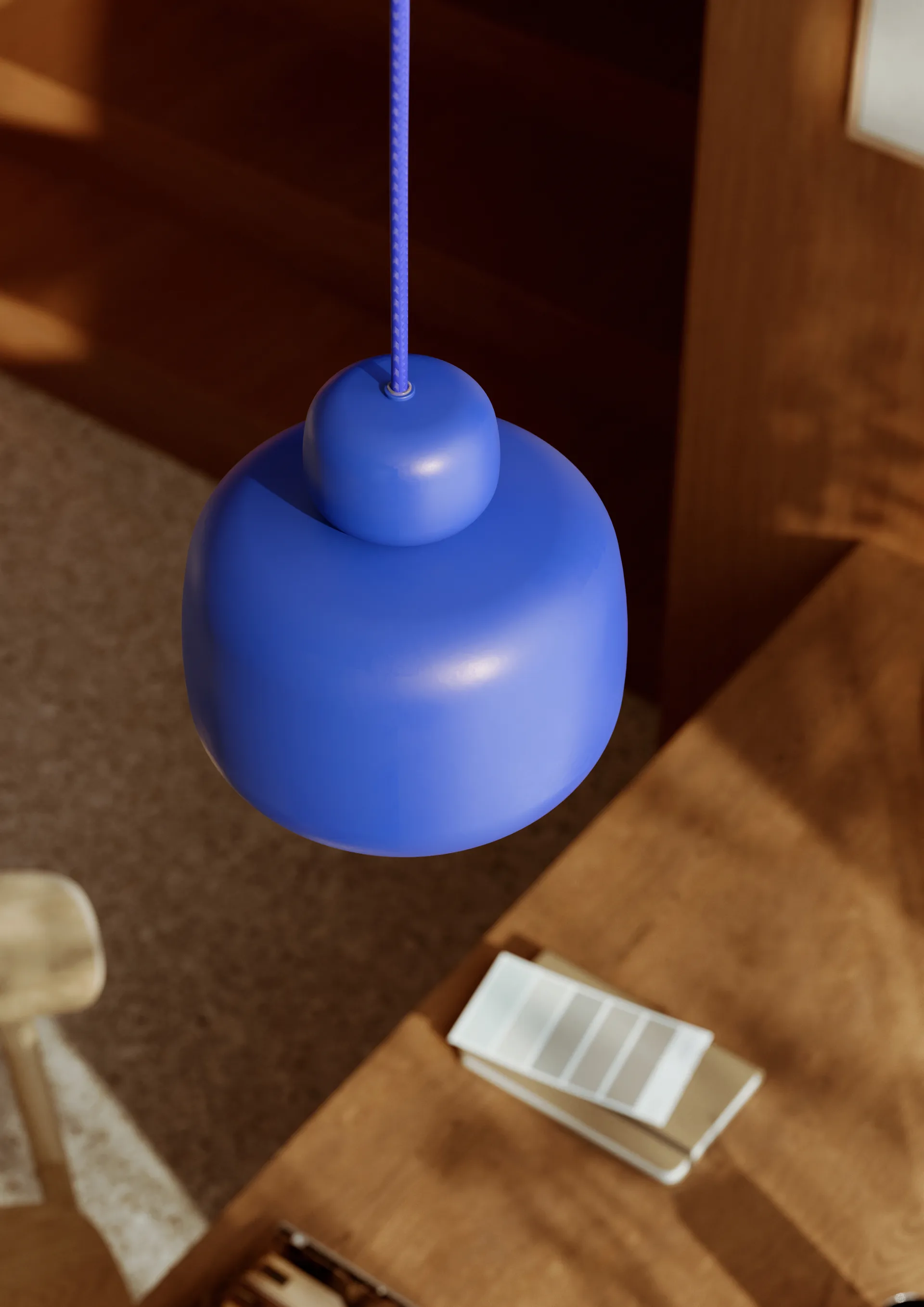 Stone taklampa small, Cobalt blue Woud
