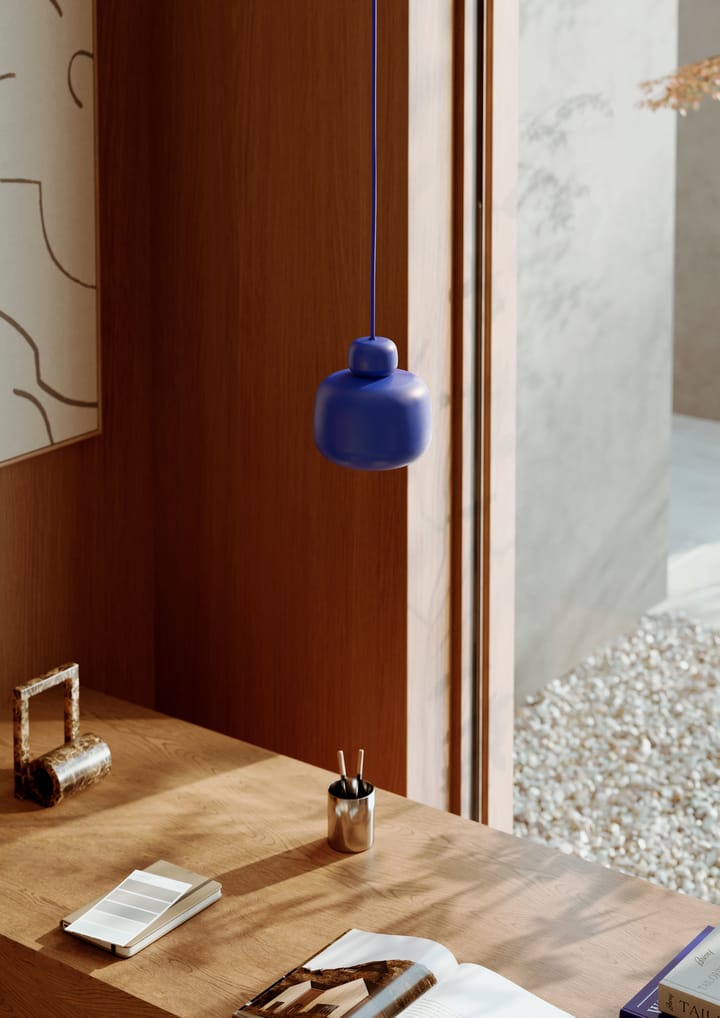 Stone taklampa small, Cobalt blue Woud