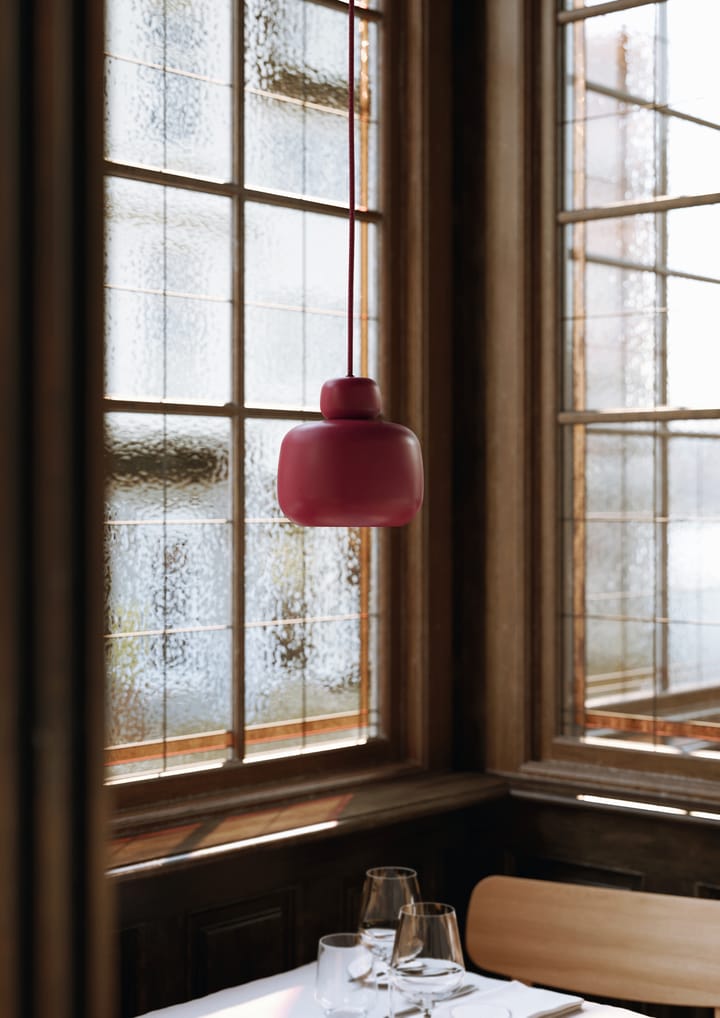 Stone taklampa small, Deep red Woud