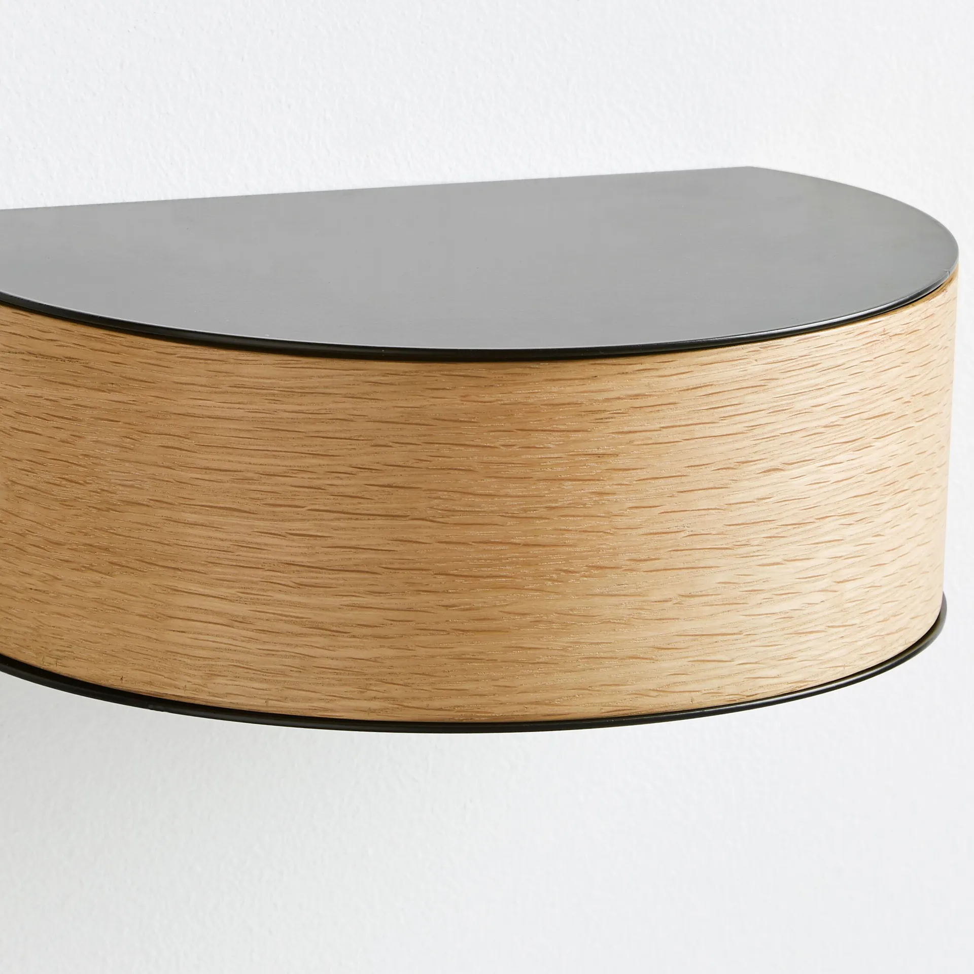 Wallie wall drawer hylla, svart, ek Woud