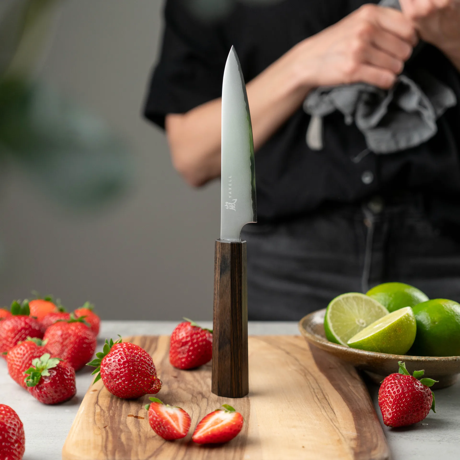 Hana allkniv 12 cm, Rostfritt stål-pakkaträ Yaxell