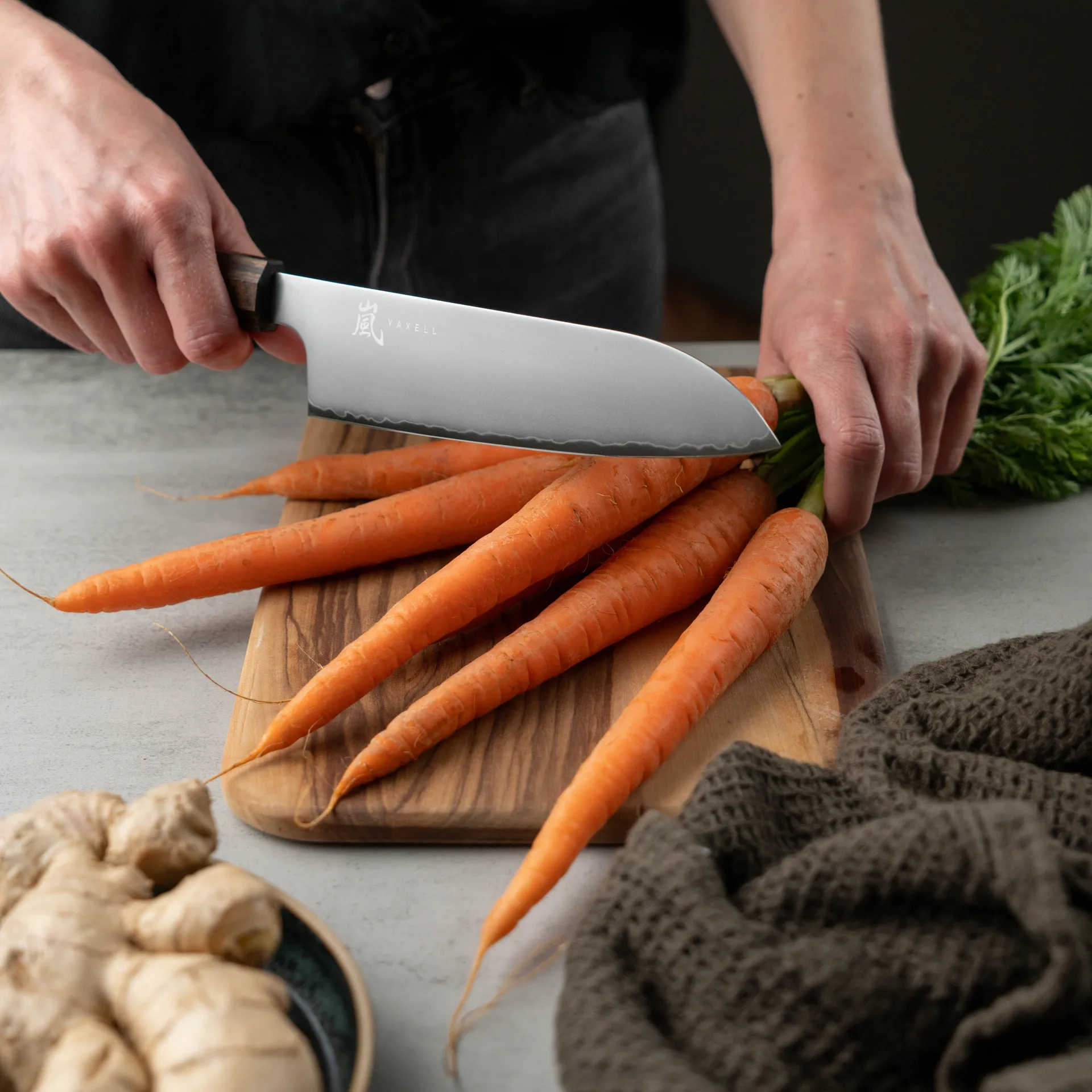 Hana santokukniv 16,5 cm, Rostfritt stål-pakkaträ Yaxell