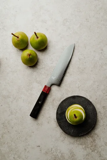 Rei santokukniv - Röd-svart, DLC, 16,5 cm - Yaxell