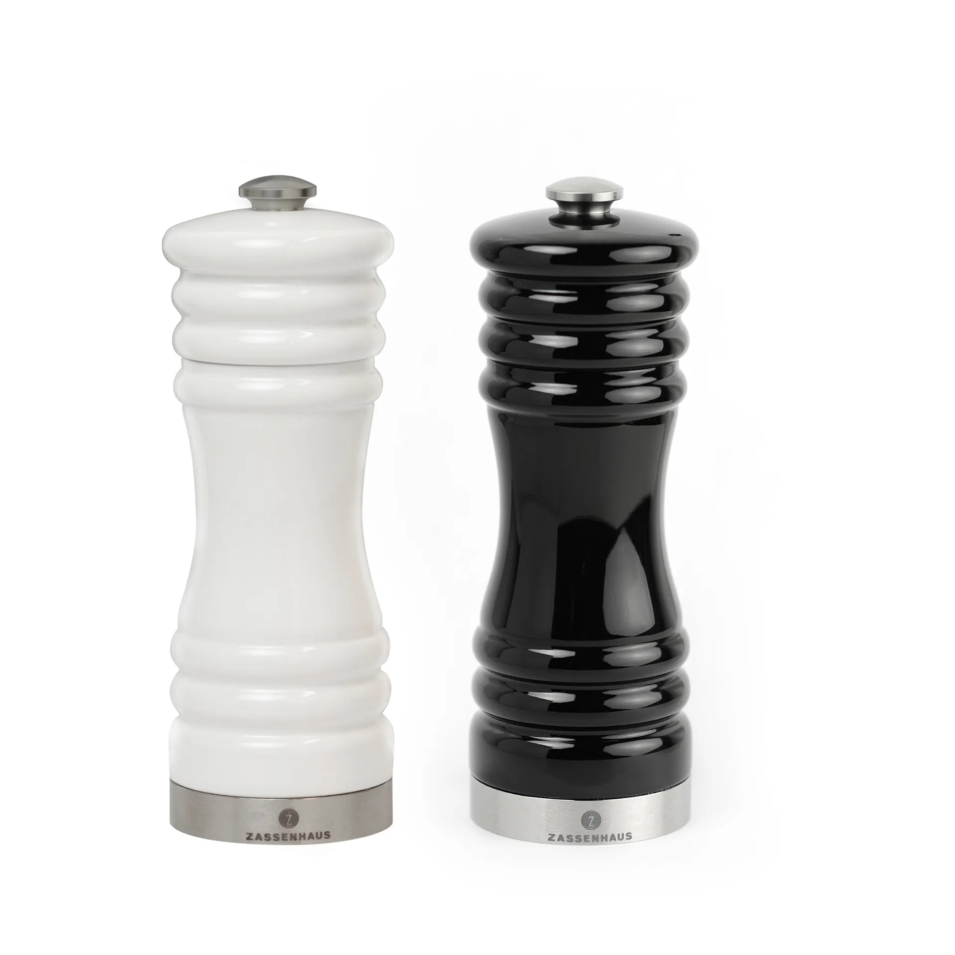 München salt- & pepparkvarn blank 15 cm 2 delar, Svart-vit Zassenhaus