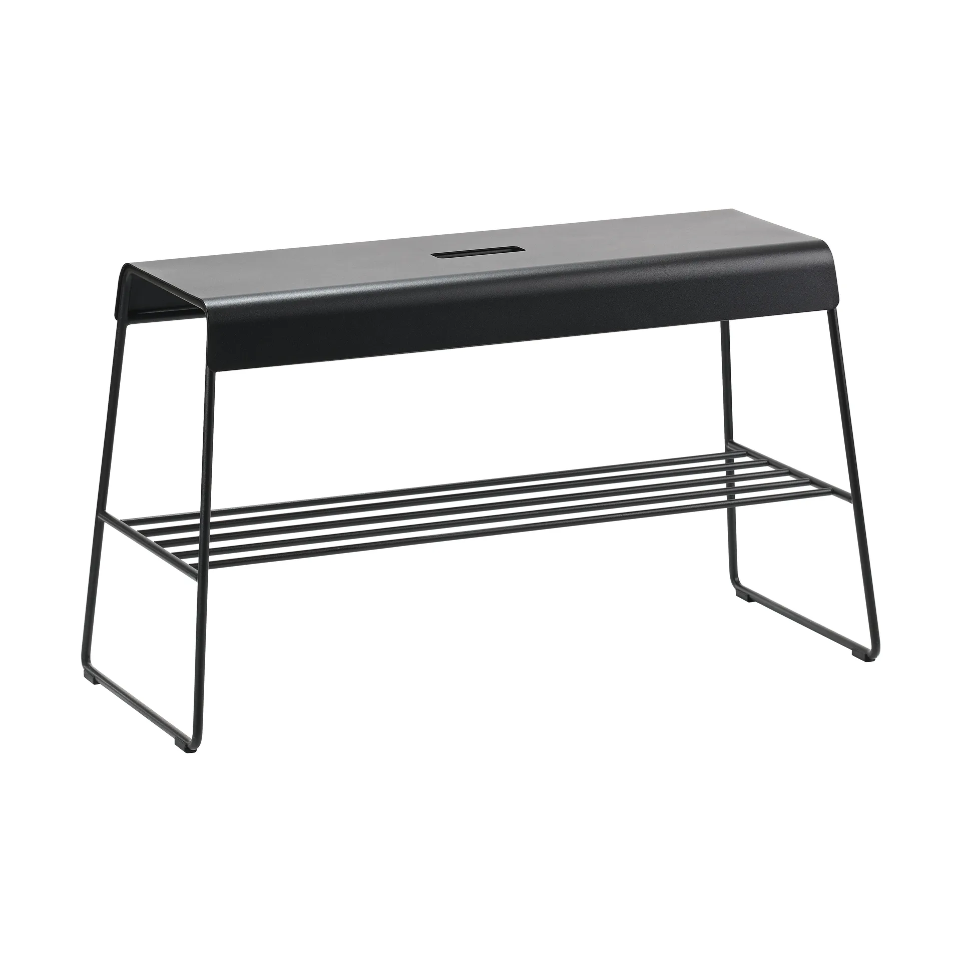 A-bench outdoor bänk med hylla 45 cm, Black (svart) Zone Denmark