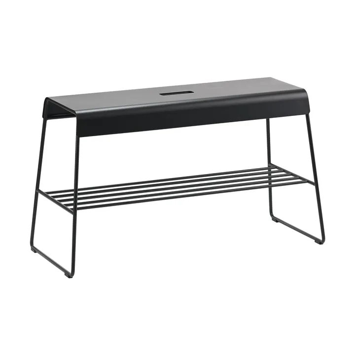 A-bench outdoor bänk med hylla 45 cm - Black (svart) - Zone Denmark
