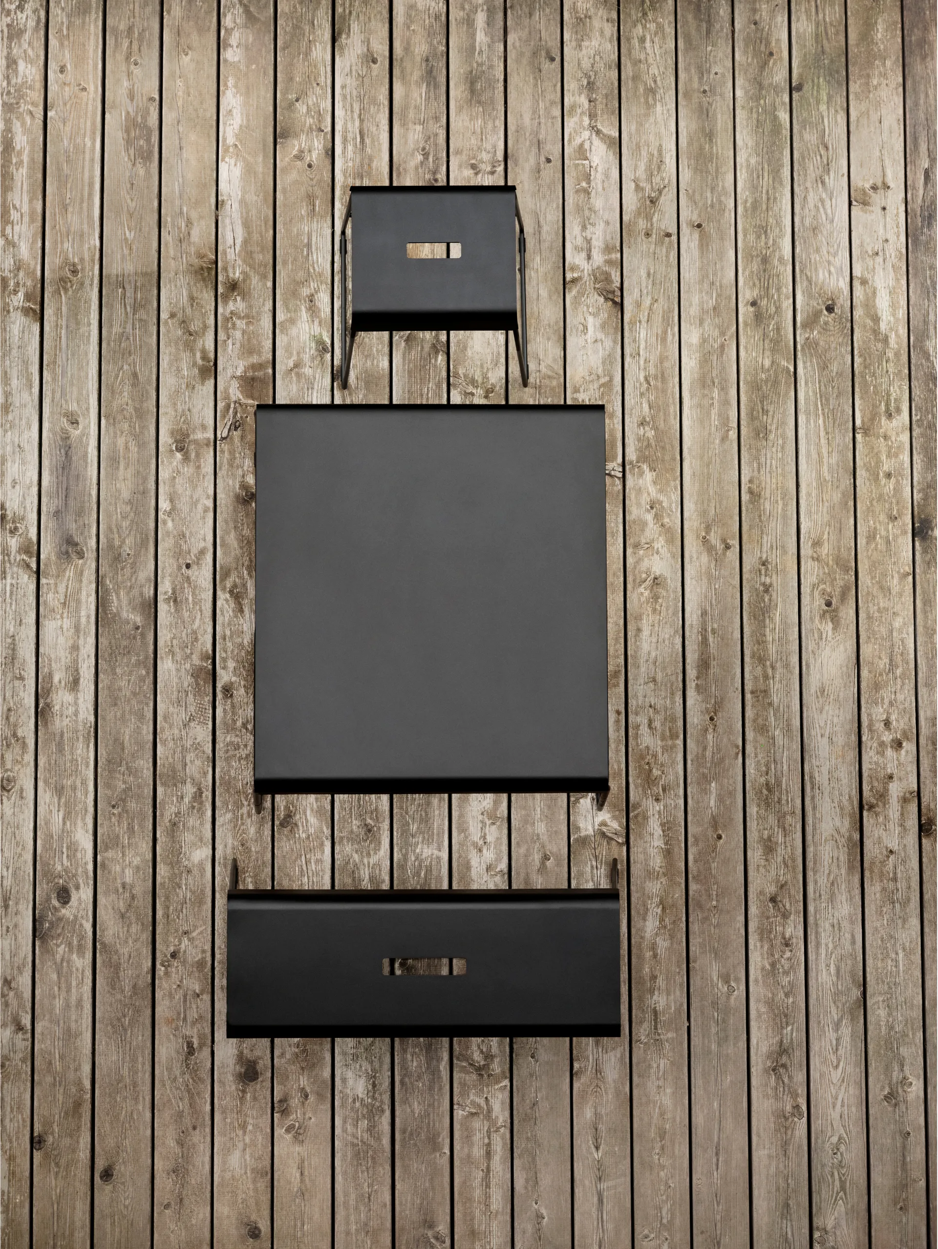 A-bench outdoor bänk med hylla 45 cm, Black (svart) Zone Denmark