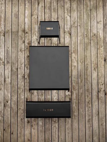 A-bench outdoor bänk med hylla 45 cm - Black (svart) - Zone Denmark