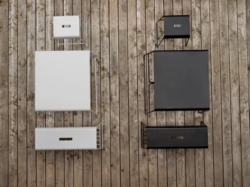 A-bench outdoor bänk med hylla 45 cm - Black (svart) - Zone Denmark