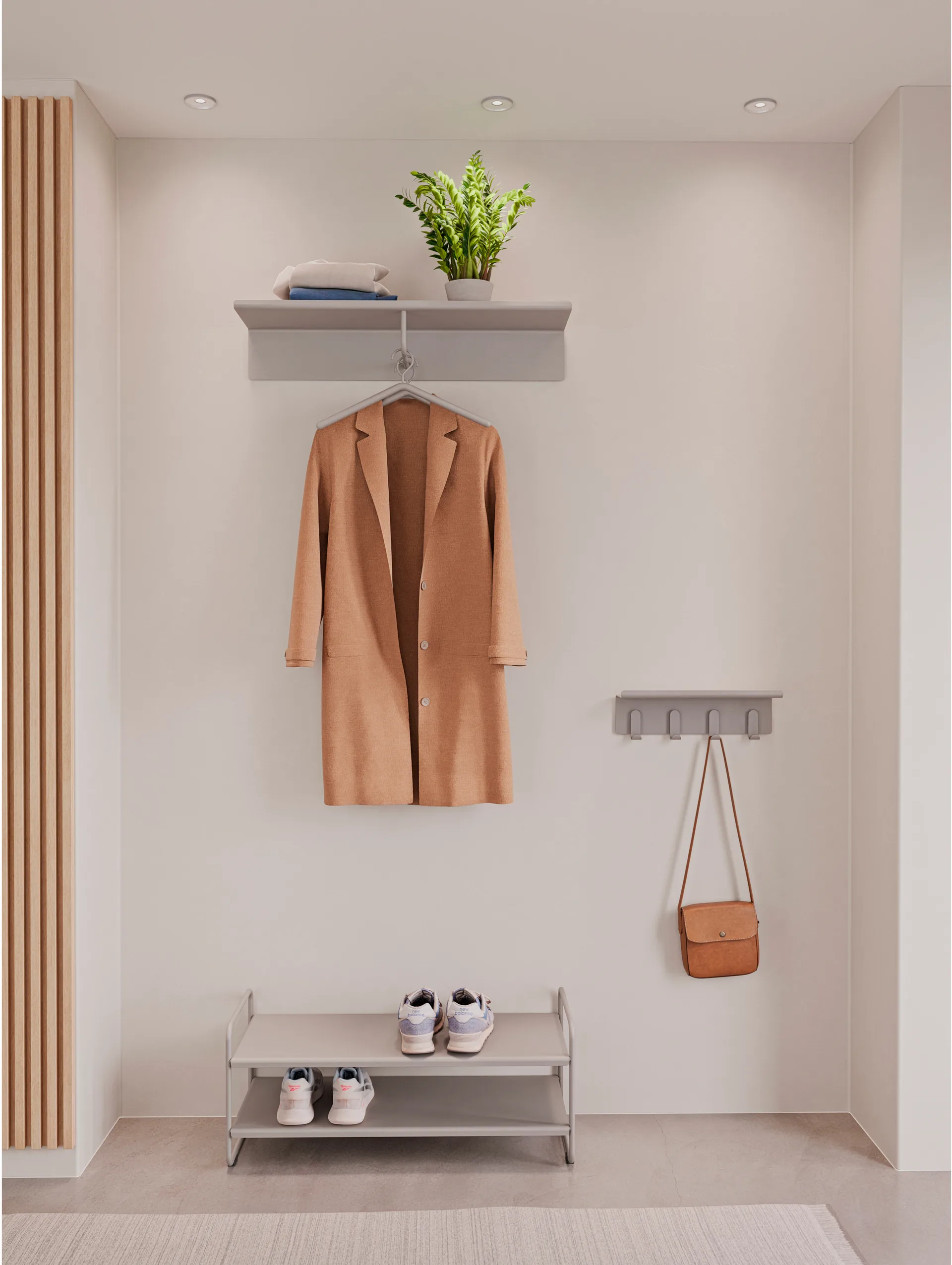 A-Coat rack hatthylla, Soft grey Zone Denmark