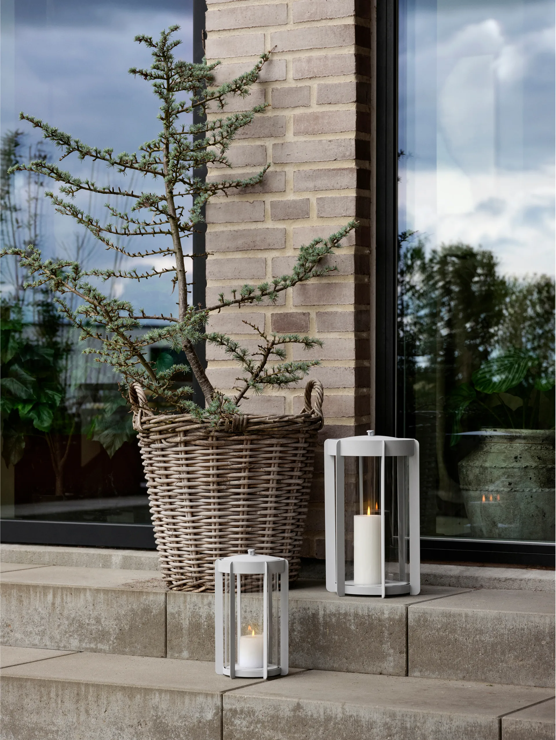 Firefly lanterna ljuslykta 25 cm, Soft Grey Zone Denmark