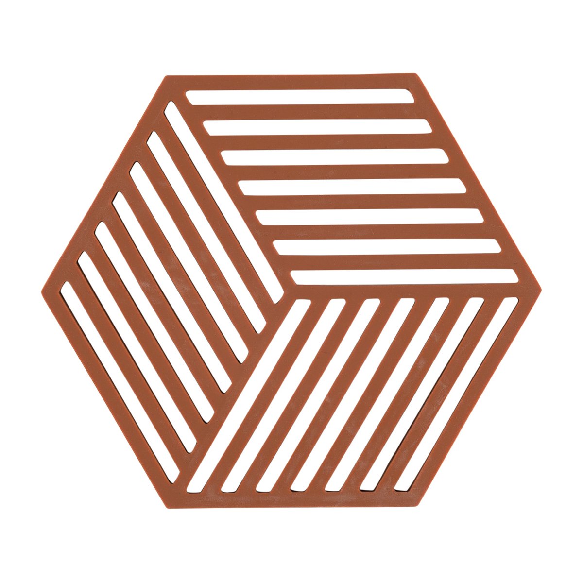 Zone Denmark Hexagon grytunderlägg Terracotta | Skandinavisk Design | Grytunderlägg | Brun