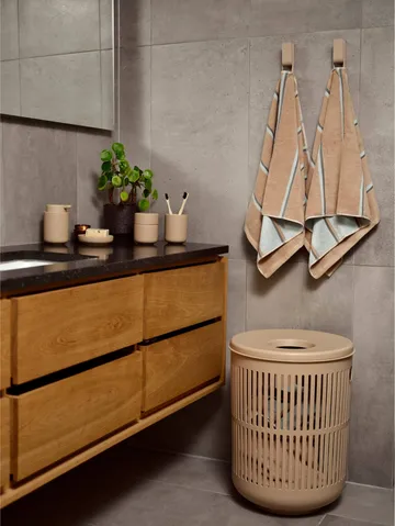 Sauna Handduk - Camel-ice blue-olive green, 50x100 cm - Zone Denmark