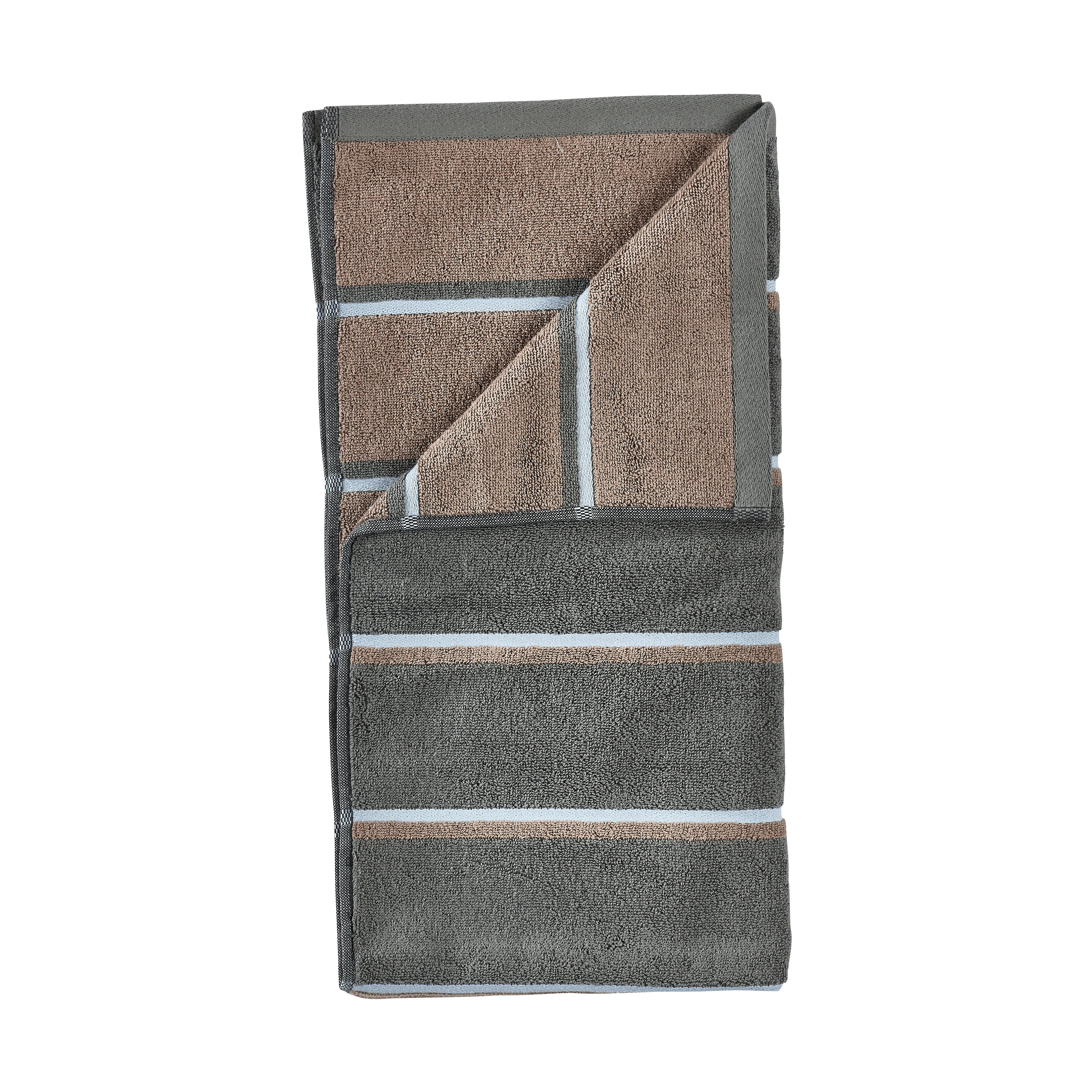 Sauna Handduk, Olive green-taupe-blue fog, 70x140 cm