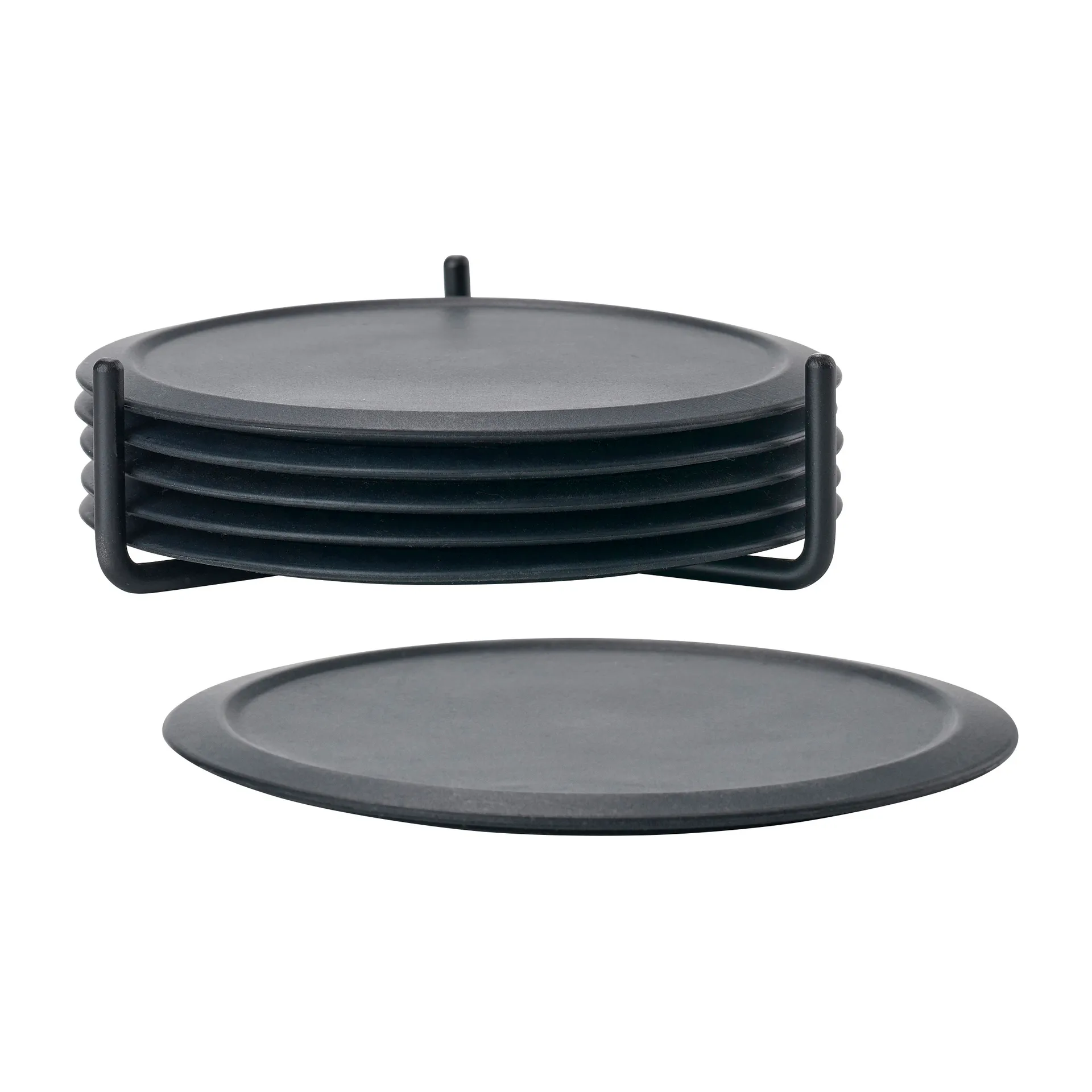 Singles glasunderlägg 6-pack med hållare, Black Zone Denmark