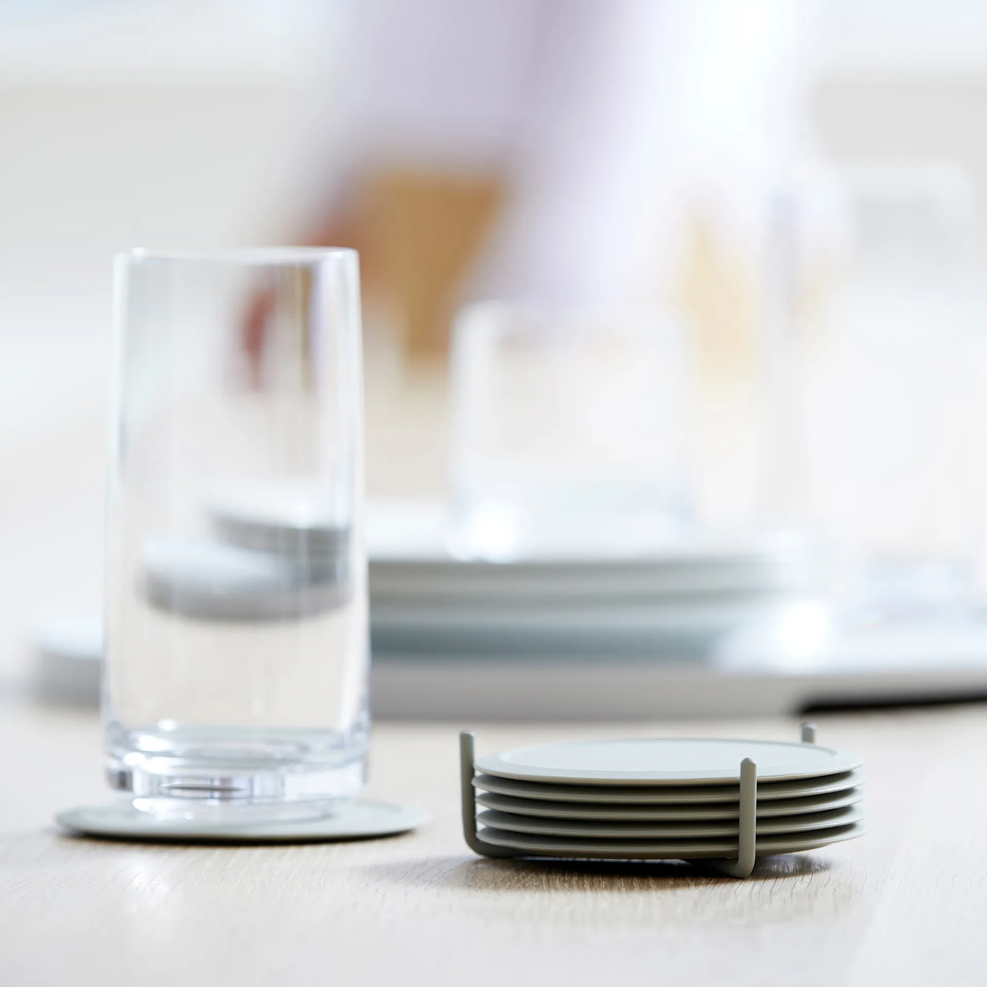 Singles glasunderlägg 6-pack med hållare, Mud Zone Denmark