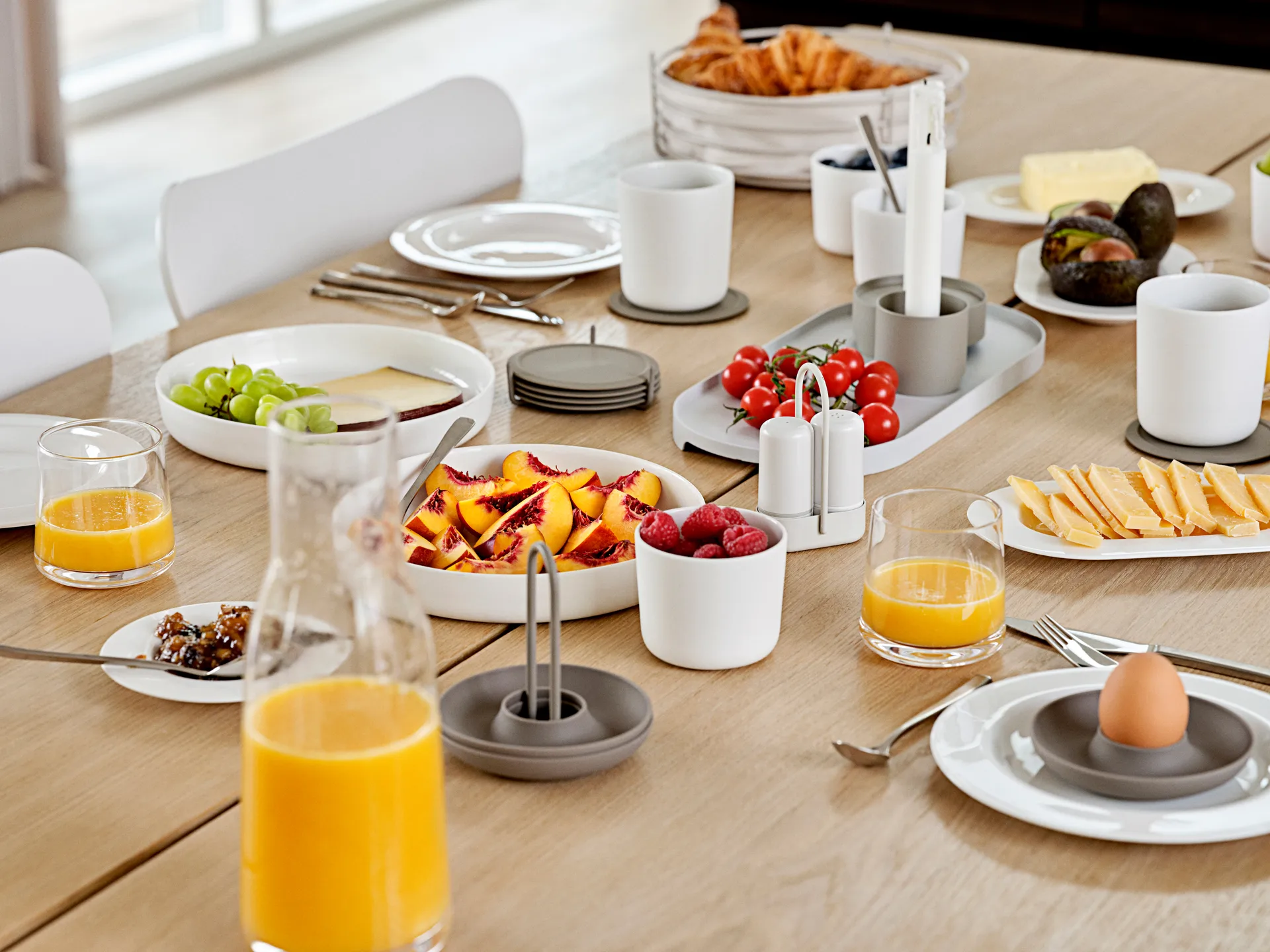 Singles glasunderlägg 6-pack med hållare, Taupe Zone Denmark