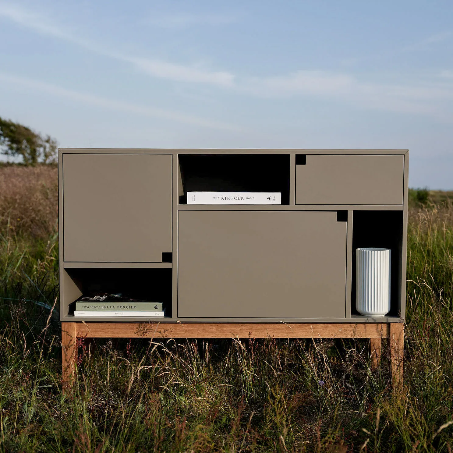 Citti 6x3 skåp, Mole grey-stativ i ek mattlack Zweed