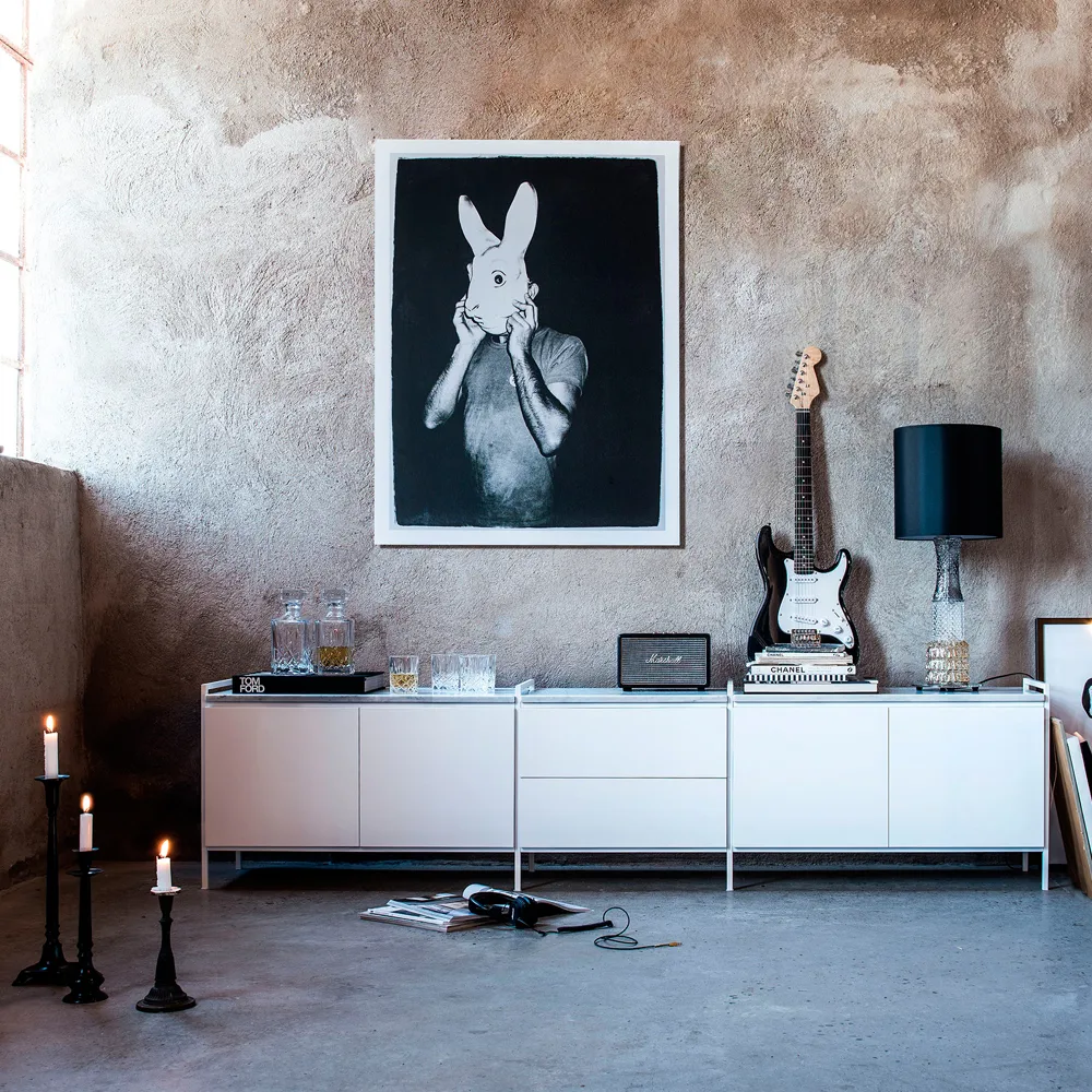 Molto 560 skåpmodul, vit, inkl. vit metallram Zweed