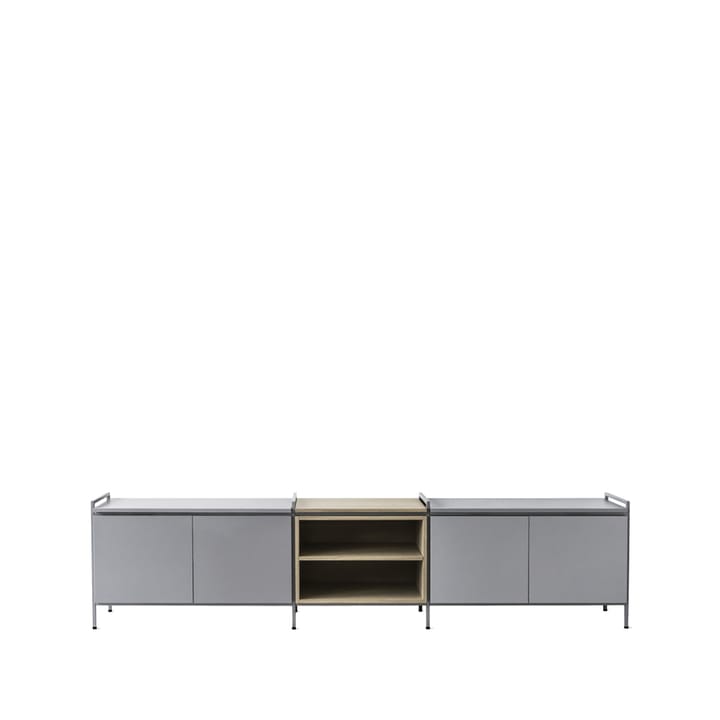 Molto Låg sideboard - grå/ek, 3 sektioner - Zweed